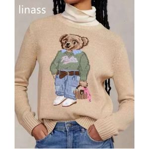 Herren Pullover Neue Cartoon Rl Bär Pullover Frauen Herbst Winter Stickerei Pullover Langarm Gestrickte Baumwolle Wolle Mantel