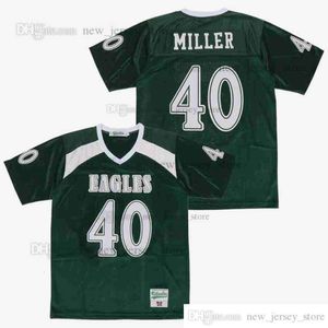 DIY Design Retro Movie von Miller #40 High School Jersey zszyte koszulki piłkarskie uniwersyteckie