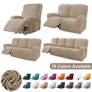 Stol täcker Velvet Fabric Recliner Chair Cover Lazy Boy Relax Leyning SOFA Cover Elastic fåtöljskydd för vardagsrumshem 231110