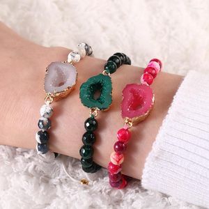 Charm Bracelets Hollow Resin Crystal Cluster Stone Beaded Pendant Armband Adjustable String Women's Friendship Jewelry