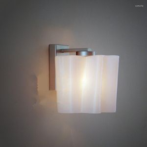 Wall Lamps The Nordic Minimalist And Modern Lamp Milk Glass Shade Bedroom Light Creative Personality White Cloud Aisle Tool