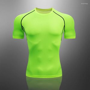 Men's T Shirts Men's Summer Super Soft Fluorescent Green T-shirt Short-sleeved Quick-drying Elastic Casual Top