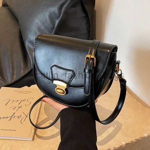 Shoulder Bags Black Saddle Crossbody Bags For Women 2023 Winter Trendy Designer And Purse Quality Leater Underarm Bagcatlin_fashion_bags