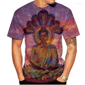 Magliette da uomo T-shirt 3D Buddismo Magliette casual a maniche corte da uomo Morbide e confortevoli Traspiranti Moda estiva oversize Streetwear