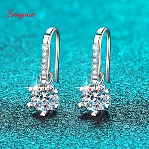 Dangle Chandelier Smyoue 0.5CT 5mm 100% Genuine Drop Earrings for Women D Color Snowflake Earrings S925 Sterling Silver Wedding Jewelry 230410