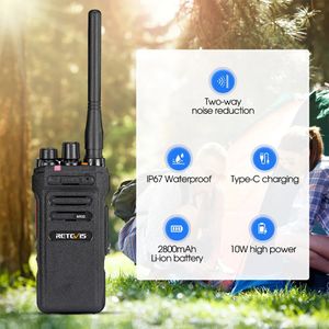 Outros artigos esportivos Retevis 10W Walkie Talkie de alta potência NR630 Walkietalkie de redução de ruído bidirecional IP67 à prova d'água carregador de rádio bidirecional tipo C 231110