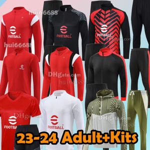 XXXL 23/24 Giroud Bennacer 설정 AC 축구 트랙 슈트 훈련 저지 Ibrahimovic Pulisic de Ketelaere 2023 2024 Long Sleeve Football Shirts 남자 아이 키트 트랙 슈트