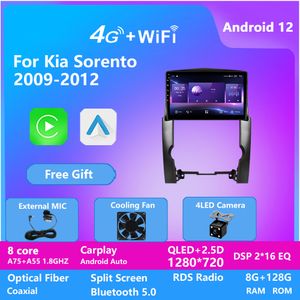 Android 12 Touch Screen Video Player GPS para Kia Sorento 2009-2012 Unidade de dispositivo de cabeça multimídia BT WiFi DSP