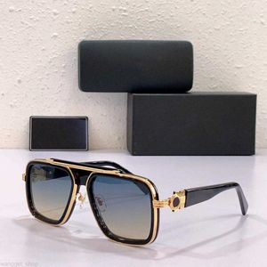 Black Mens Designer Solglasögon för kvinnor runt Rimless Ultra Vision Sunshade Overzied Temple Gold Metal Luxury Sun Glasses Anpassningsbara glas