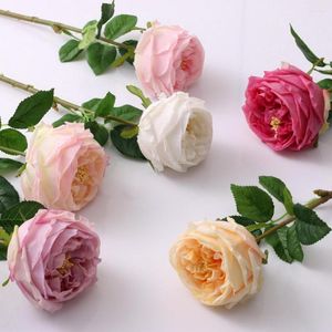 Dekorativa blommor imitation rose faux siden blommor konstgjorda rosor för bröllop hemfest dekoration diy falsk