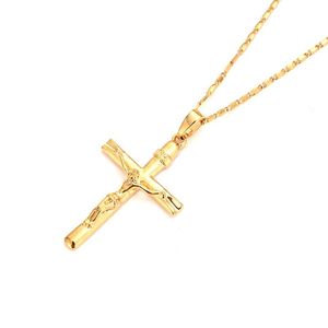 Charms Hip-Hop Gold Cross Colar Pinging for Men Chain liga de jóias masculinas Presentes