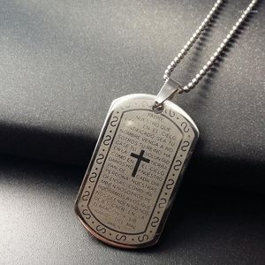 Chains RONGQING 10pcs/lot Wholesale Cosplay Titanium Steel Bible Cross Necklace 316L Stainless For Women Men Gift