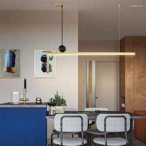 Pendant Lamps Long Chandelier Led Minimalist Restaurant Study Office Lighting Nordic Bar Coffee Shop Creative Light