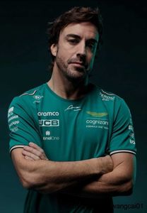 T-shirt da uomo 2023 T-shirt del team Aston Martin F1 Il pilota spagnolo Fernando Alonso 14 e STROLL 18 t-shirt versatili 4113 4113