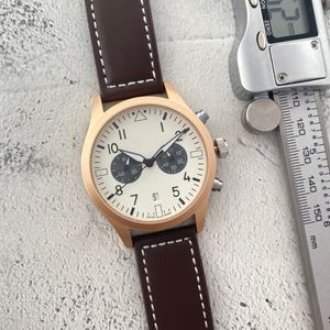 High Quality Mens Watches Japan Battery Quartz Movement Polit Watch Leather Strap All Dial Work Chronograph Stopwatch Splash Waterproof Wristwatch Montre De Luxe