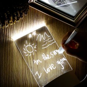 Whiteboards Creative Led Night Light Note Board Rewritable Message Board with LED Light USB Power Night Lamp Whiteboard For Children Gifts 230410