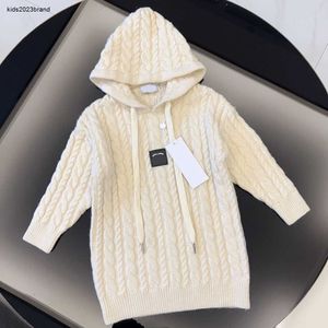 Ny Autumn Girls Dress Hooded Baby Partydress Jersey Kids Kjolstorlek 100-140 Långärmad designer Child Frock10 november