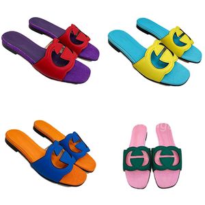 New summer house slippers for women indoor and outdoor designer flip flops Leather slides flats foam sandals style