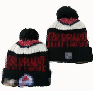 Herrmössor Avalanche Beanies Colorado Beanie Hats Alla 32 lag stickade manschetterad pom randig sideline Wool Warm USA College Sport Stick Hat Hockey Cap för Women's A0