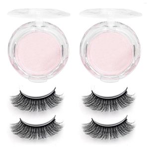 False Eyelashes 2pairs Natural Look Self Adhesive Soft Fluffy Lightweight Easy Apply Daily Extension Reusable No Glue Makeup