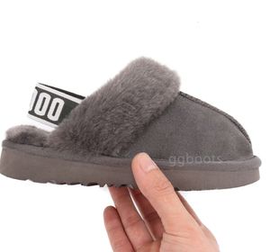 Barn barn uggsity tasman ii tofflor tazz baby skor kastanj päls glider fårskinn skjuvande klassisk ultra mini boot vinter mules slip-on ull liten stor 236