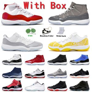Med Box Retro 11 11s Jumpman Basketball Shoes Men Women Cherry 11 Miamis Dolphins Xi Cement Gray Grey High Sneakers Low Legend Blue Space Jam Concord Trainers