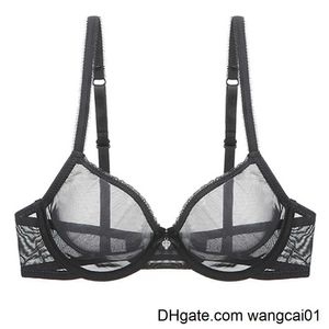 Bras Ybcg Sexy Black Women Bra in pizzo Mesh See attraverso biancheria intima Stretch Hollow Lingerie Solid Solid Mundaie Bras per donne 4113