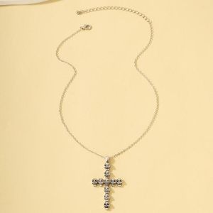 Choker Gothic Skull Cross Pendant Necklaces For Women Men's Hip Hop Rock Punk Rider Jewelry Skeleton Necklace Halloween Party Gift