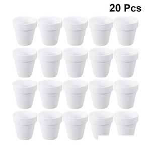 Plantadores Potes 20 Pcs Pequeno Branco Terracota Potenciômetro Argila Cerâmica Y Plantador Cactus Flor Succent Berçário com Furo Y0910 Drop Delivery Home Dhj0l