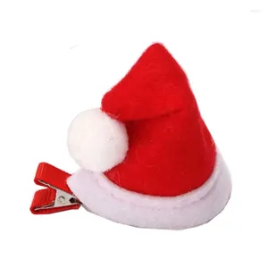 Accessori per capelli Cappello da Babbo Natale Clip a becco d'anatra Mini clip laterali di Natale Barrette per copricapo natalizi