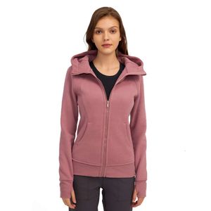 Lu Yoga Lemon Womens Jackets kläder Sportjacka värmebunden Blowing Cloths hör till Womans Clothes Cocktail Traffic Racing Ritsleting Full Arm