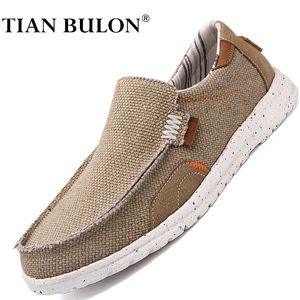 Mode Trend Men Canvas Shoes Luxury Brand Light-Weight Mens Loafers Breattable Men Casual Shoes Driving Shoes Plus Size 39-48