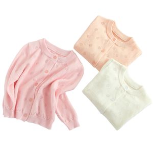 Maglioni per ragazze Cardigan lavorato a maglia Cappotto Scialle scavato Bambino Manica lunga Aria condizionata Camicia Estate Capispalla casual Felpe Vestidos BC590