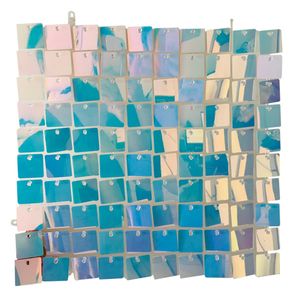 Andra evenemangsfestleveranser 12 PCS PESKIN PANEL BAKGRUND Födelsedagsdekorationer Gradering Bröllop Engagemang Använd Shimmer Wall Backdrop Iridescent Blue 230411