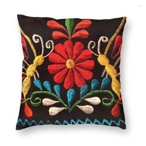 Pillow Mexican Butterflies And Flower Pattern Cover 40x40 Home Decor Print Otomi Embroidery Throw Case For Living Room