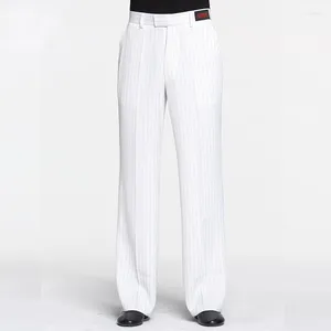 Stage Wear Mens Modern Ballroom Latin Dance Pants Standard Adult Tango Striped Trousers Dancewear Chacha Samba Rumba