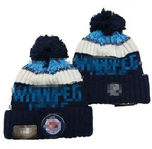 Herrmössor Jets Beanies Winnipeg Beanie Hats Alla 32 lag stickade manschetterad pom randig sidelinje varm ull usa college sport stickad hockey cap för kvinnors a1