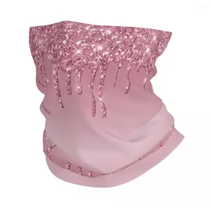 Sciarpe Elegante Rosa Gocciolante Glitter Bandana Ghetta per il collo Stampata Sparkle Texture Passamontagna Sciarpa per il viso Maschera Pesca per adulti Lavabile