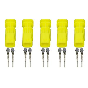 5 Sets 2 Pin Automotive Connector Impact Sensor Fuel Injector Plug Public Wiring Plug with Terminal DJ7025A-1-11 2P