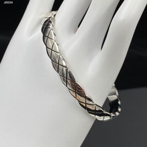 Bracciale rigido in argento massiccio Bracciale aperto da donna con bracciale di diamanti di dimensioni regolabili Designer di gioielli di marca di lusso