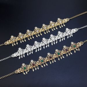 Wedding Hair Jewelry Sunspicems Algeria Tassels Forehead Chain Hairband Bride Crown Hair Chain Hairware Morocco Women Wedding Jewelry Hair Pieces 230410