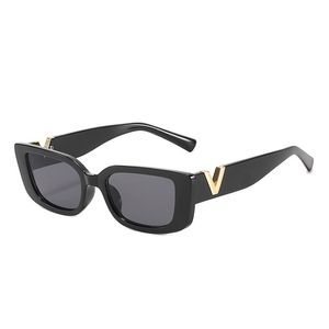 Óculos de sol retângulo para mulher designer mens óculos de sol tons sonnenbrille letra V senhoras óculos especiais praia óculos de sol casual hg022