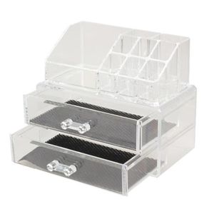 Portable Transparent Makeup Organizer Storage Box Acrylic Make Up Organizer Cosmetic Makeup Storage Drawers Christmas299D