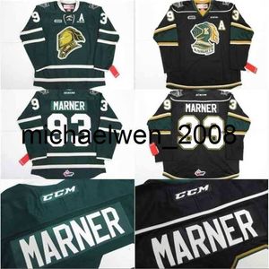 Weng # 93 Mitch Marner Jersey OHL London CCM Premer 7185 Mitch Marner Uomo 100% ricamo cucito Hockey su ghiaccio Maglie Verde Nero