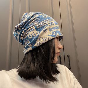 Beanieskull Caps unisex beanie hattar hösten bekväm bomullshatt män retro stickade hatt kvinnor balaclava sport kerchief bobble hatt våren kneck 230410