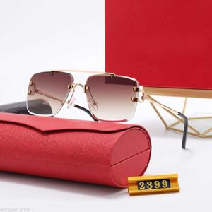 Luxury Designer Sunglasses Woman Eyeglasses Vintage Frames Black Metal Temples Half Semi Rimless Rectangular Sun Glasses Shape for Men Woman glass