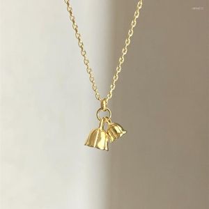 Pendant Necklaces 2023 Bluebell Wind Bell Chime Necklace Choker Jewelry Luxury Golden Non Tarnish Stainless Steel For Women