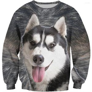 Hoodies masculinos 3d todo impresso moletom husky x-mas presente pulôver primavera/outono unisex manga comprida em torno do pescoço atacado