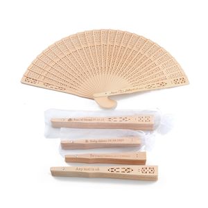 Party Favor 50 Pieces Of personalized Carved Wood Wedding Fans Gifts For Guests Birthday Baby Showers Custom 230410