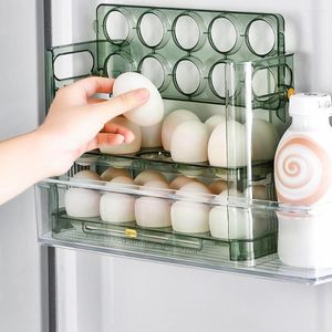 Бутылки для хранения яиц -бокс -холодильник Организатор Три слоя 30 Обратимого лотка кухня -